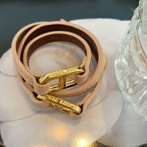 Authentic Tory Burch, leather, triple wrap bracelet